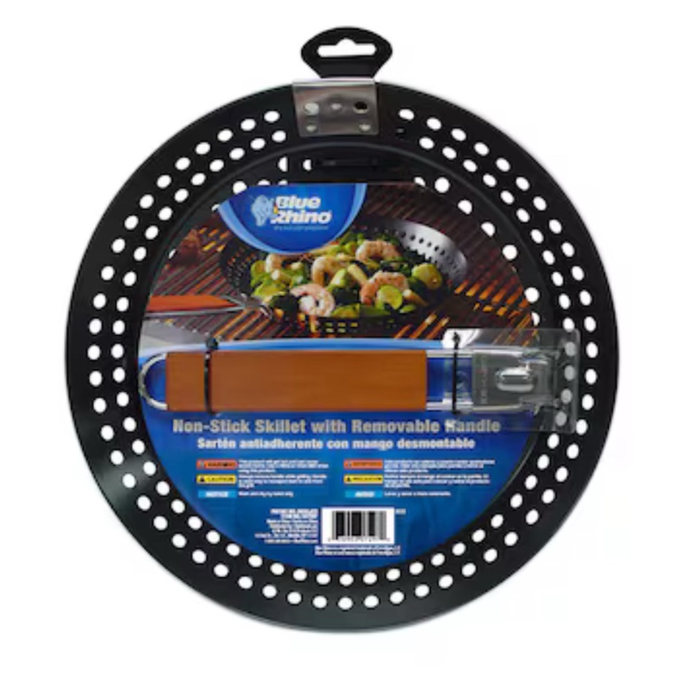 🆕 Blue Rhino Non Stick 12” Skillet Basket with Removable Handle. Model #507297